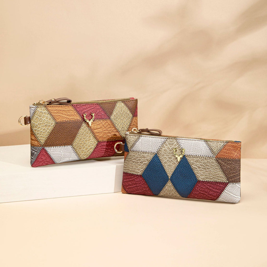 New Fashion Small Square Bag, Cross-Border High-End Retro Wallet, Versatile Zipper Bag, Women's Trendy Color-Blocking Clutch Bag