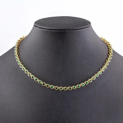 Nidin Ins Hot Sale Sexy Choker Iced Out Tennis Chain Necklace For Women Luxury Cubic Zircon Crystal Neck Accessories Jewelry