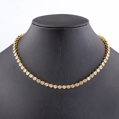 Nidin Ins Hot Sale Sexy Choker Iced Out Tennis Chain Necklace For Women Luxury Cubic Zircon Crystal Neck Accessories Jewelry