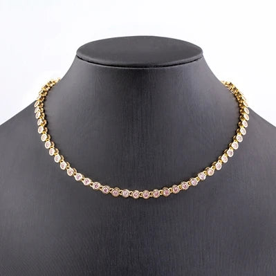 Nidin Ins Hot Sale Sexy Choker Iced Out Tennis Chain Necklace For Women Luxury Cubic Zircon Crystal Neck Accessories Jewelry