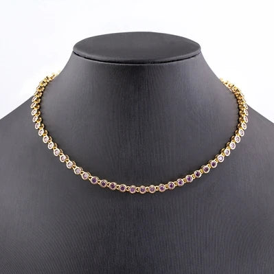 Nidin Ins Hot Sale Sexy Choker Iced Out Tennis Chain Necklace For Women Luxury Cubic Zircon Crystal Neck Accessories Jewelry